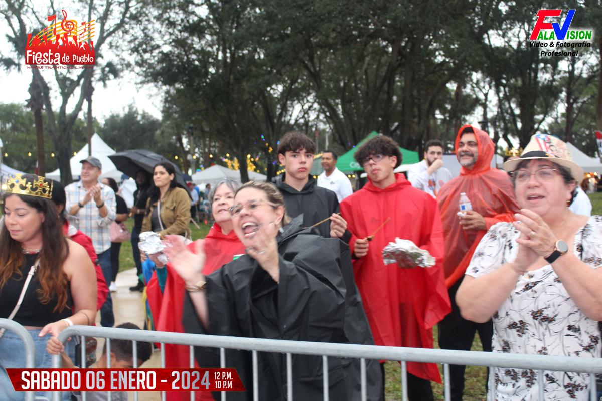 FDP 2024 the community supporting Fiesta De Pueblo on a rainy day